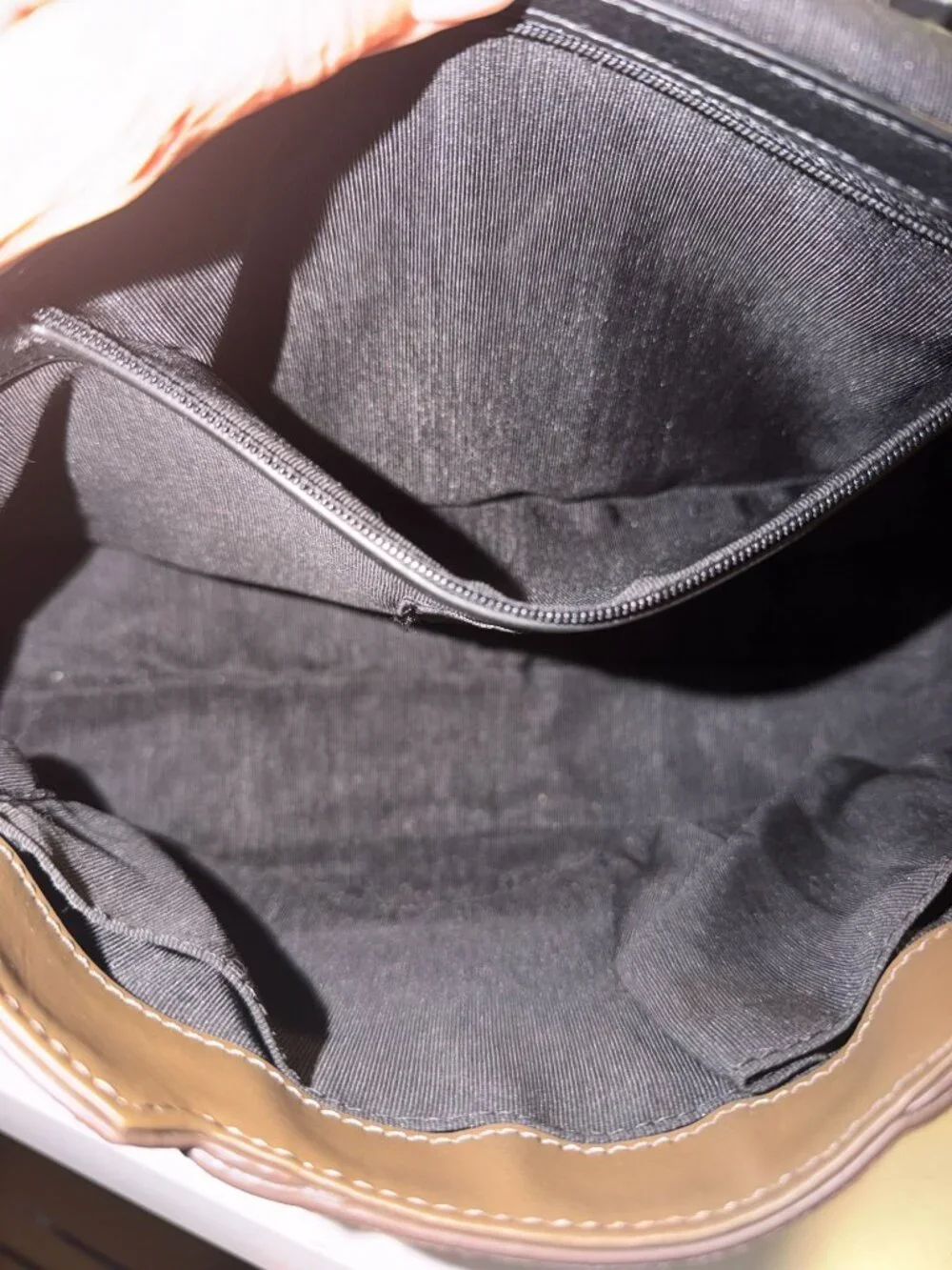 Zac Posen Eartha Brown Leather Suede Envelope Flap Brass Hardware Shoulder Bag